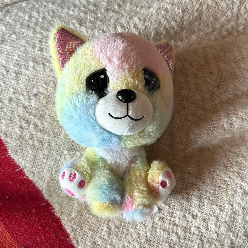 Cutie pet-tidies plush rainbow animal